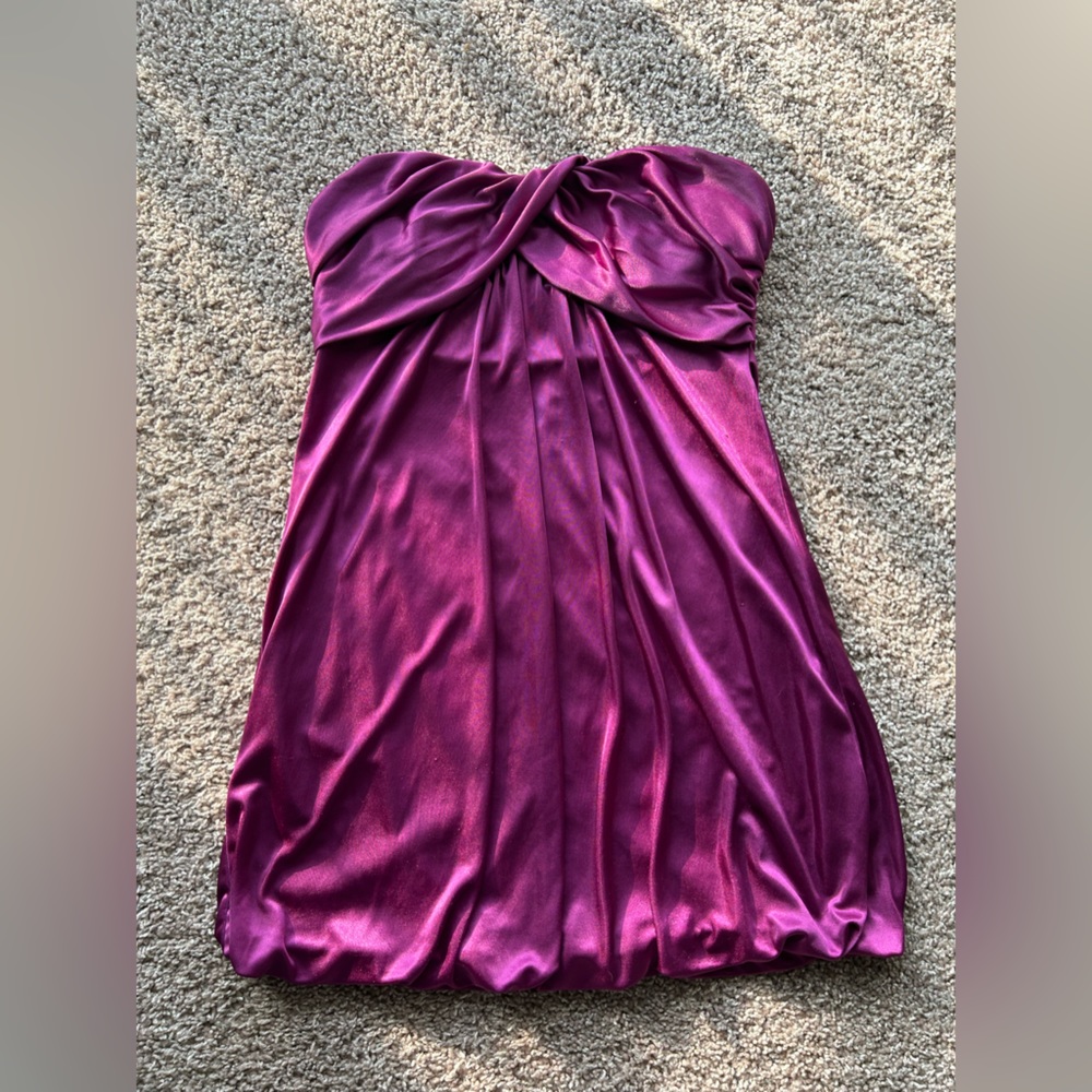 Purple Strapless Cocktail Party Dress size Large